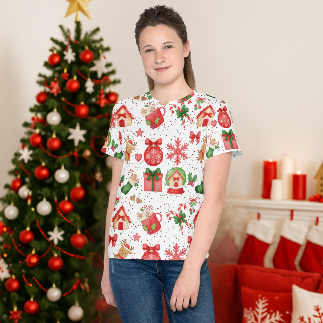 "Sweet Red Holiday II" | Youth crew neck t-shirt