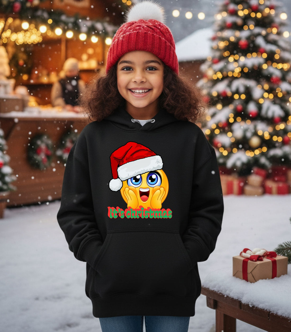 Emoji Santa Hat Kid&