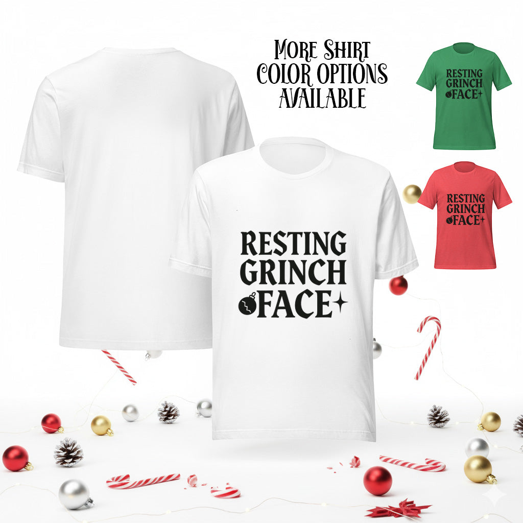 Resting Grinch Face Goth Anti-Christmas / Bah Humbug T-shirt | – RB Designa Co