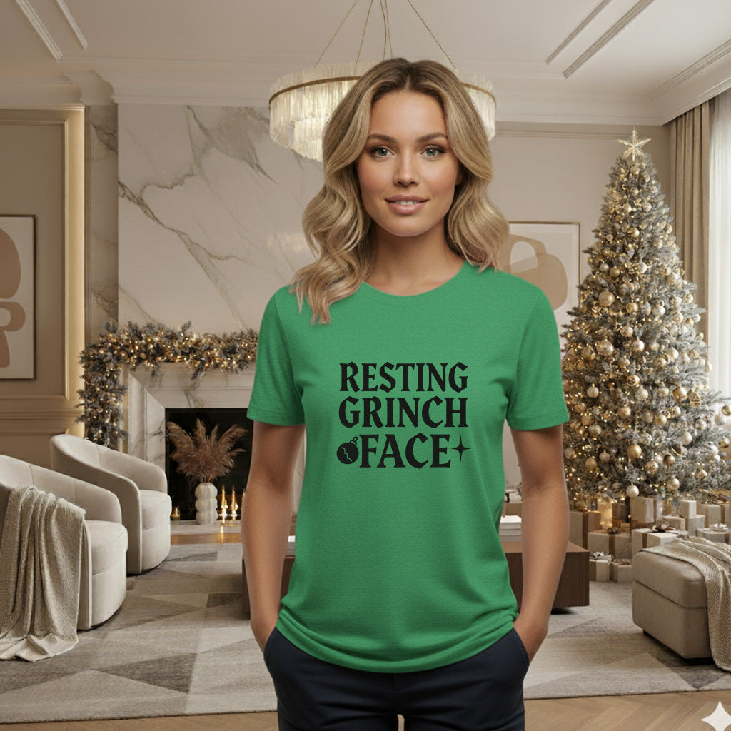 Resting Grinch Face Goth Anti-Christmas / Bah Humbug T-shirt | – RB Designa Co