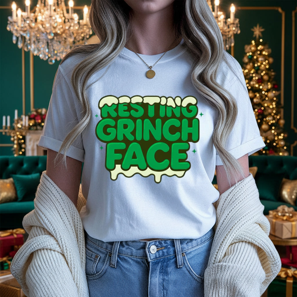 Resting Grinch Face Anti-Christmas / Bah Humbug T-shirt | – RB Designa Co