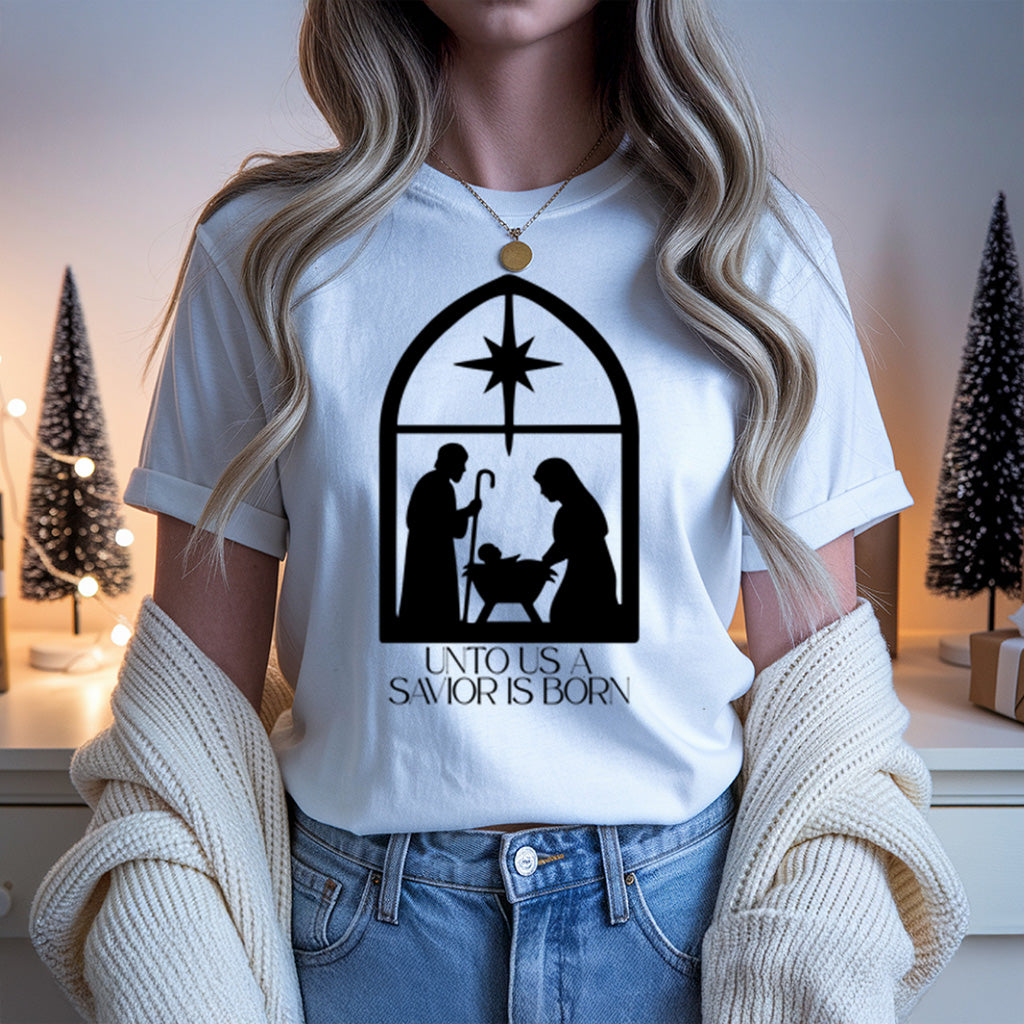 Savior Is Born White Biblical T-Shirt | – RB Designa Co