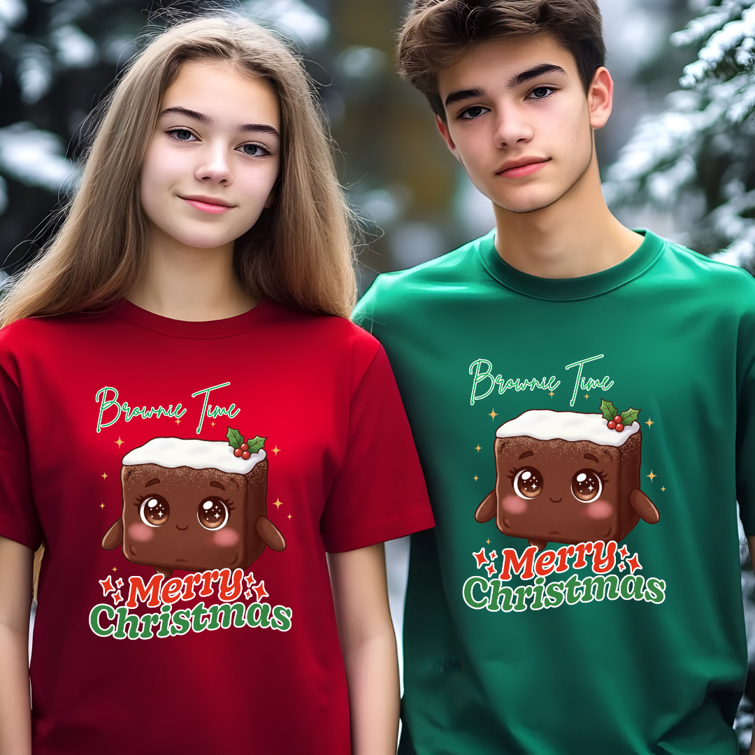 &quot;Brownie Time, Merry Christmas&quot;- White | Youth T-Shirt