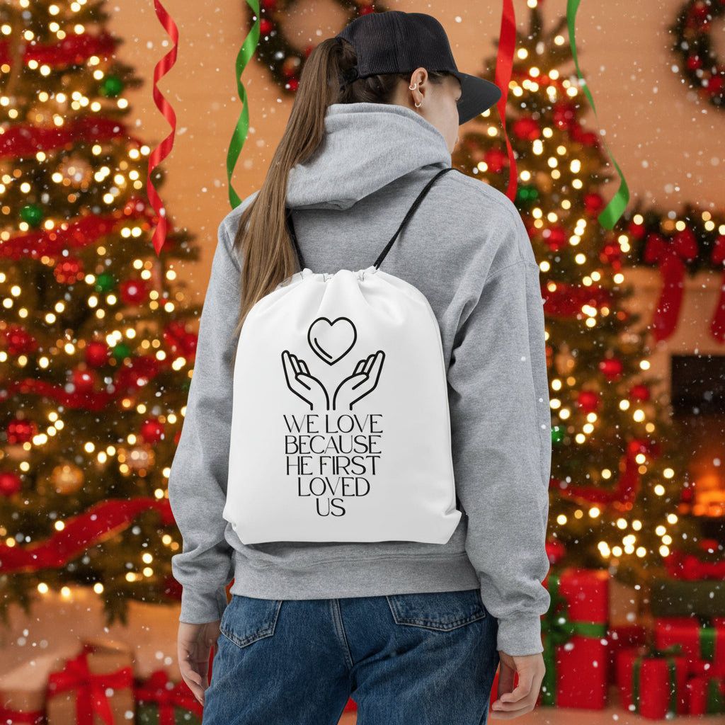 He First Loved Us Biblical Outdoor Bag | â RB Designa Co