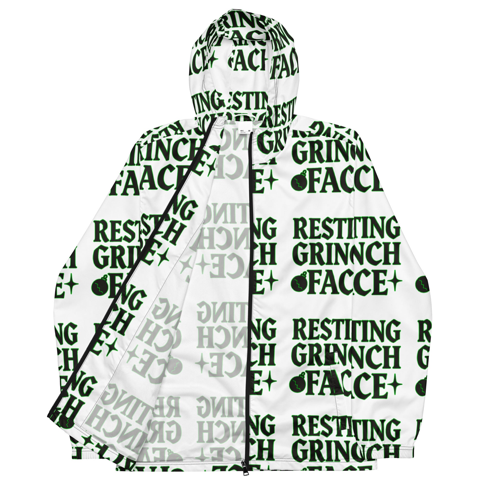 Resting Grinch Face Goth Teen Windbreaker | – RB Designa Co