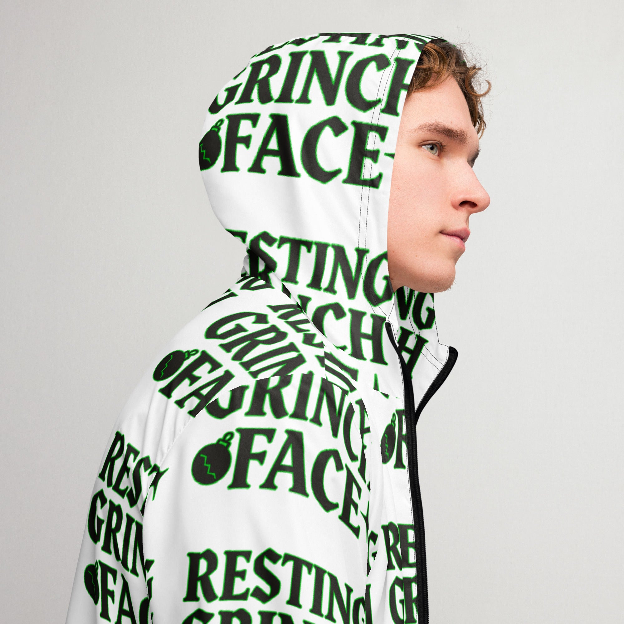 Resting Grinch Face Goth Teen Windbreaker | – RB Designa Co