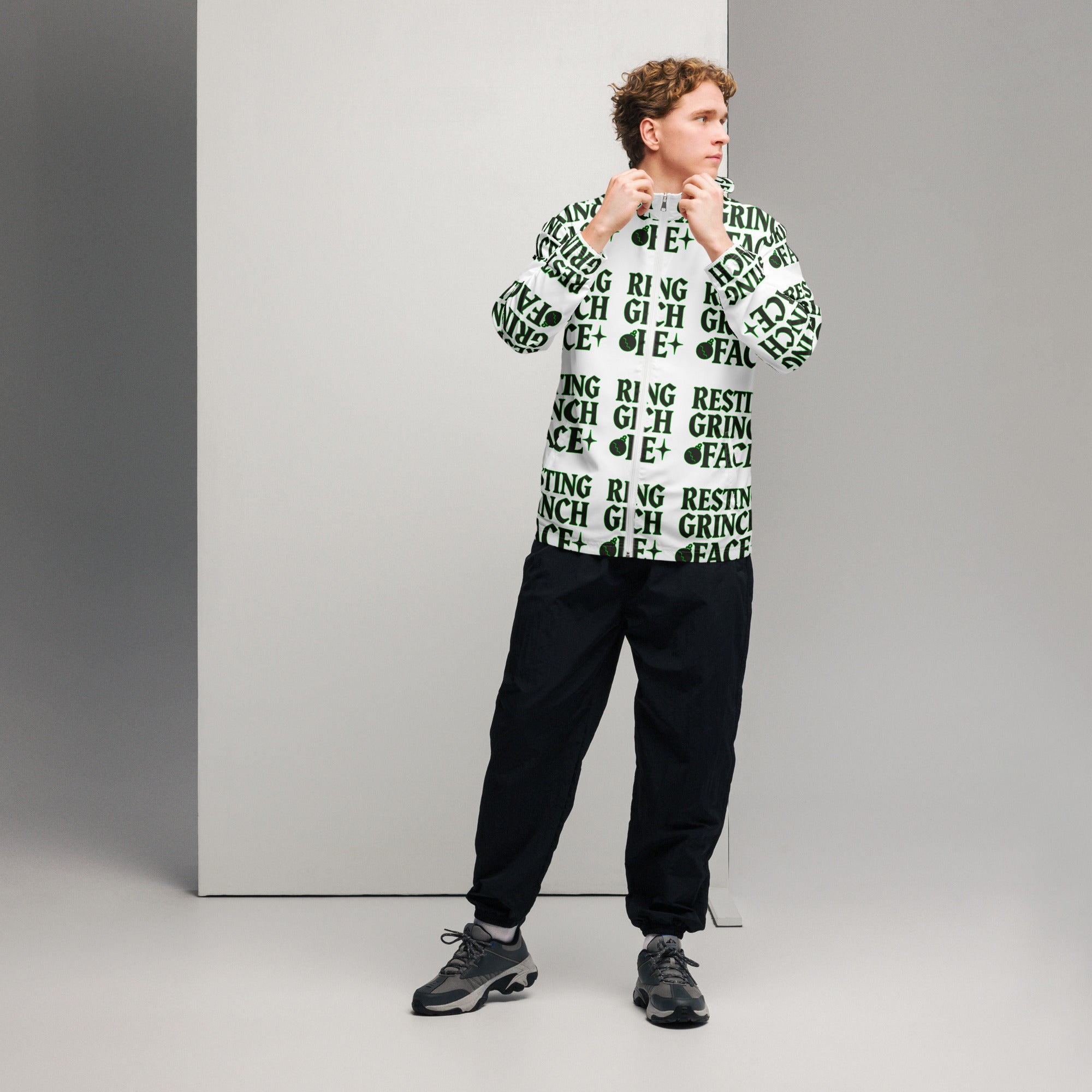 Resting Grinch Face Goth Teen Windbreaker | – RB Designa Co
