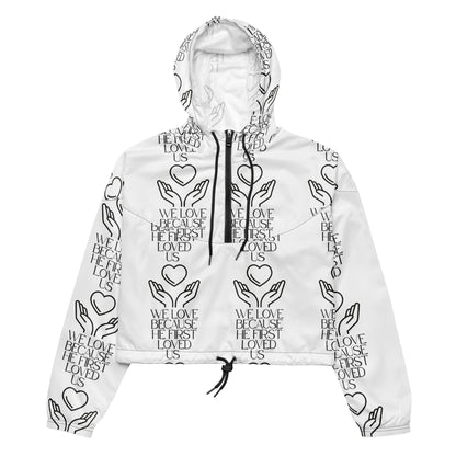 He First Loved Us Biblical Cropped Windbreaker | – RB Designa Co