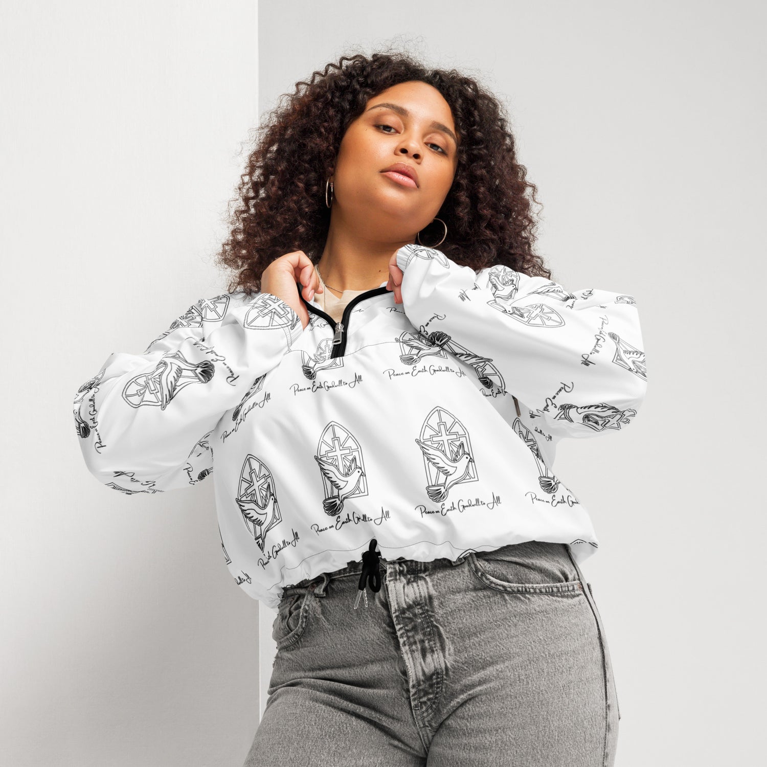 Savior is born Biblical Cropped Windbreaker | – RB Designa Co