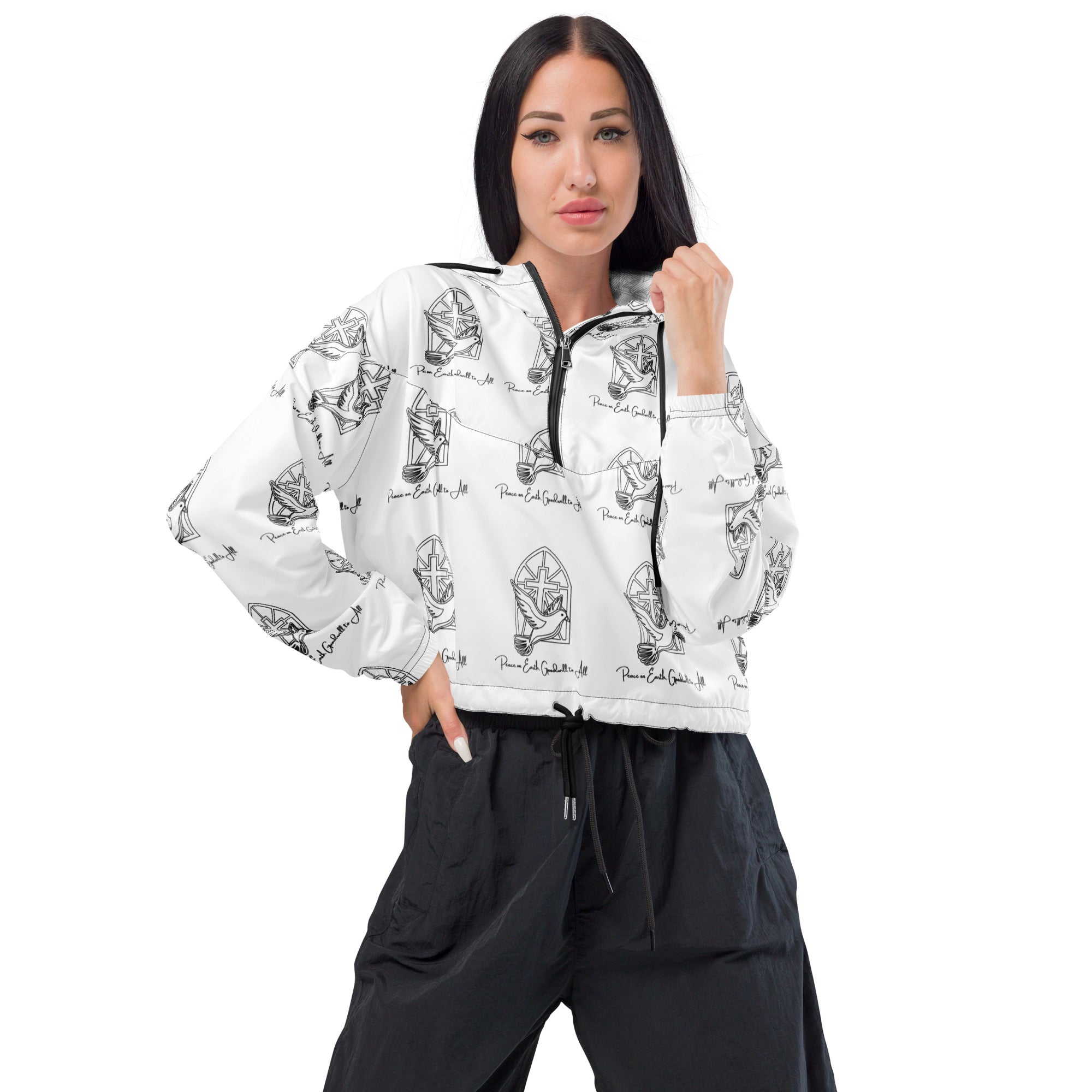 Savior is born Biblical Cropped Windbreaker | – RB Designa Co