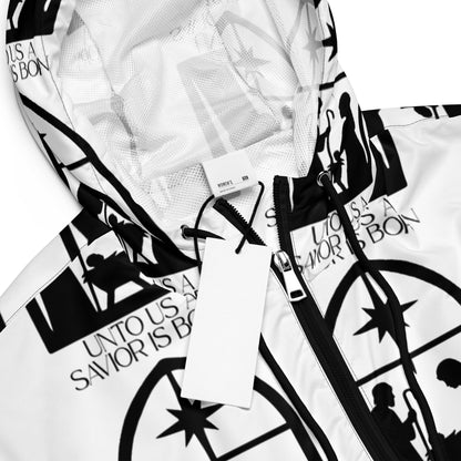 Savior is Born White Biblical Cropped Windbreaker | – RB Designa Co