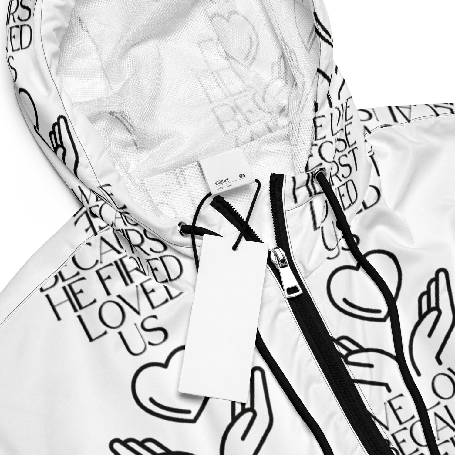 He First Loved Us Biblical Cropped Windbreaker | – RB Designa Co