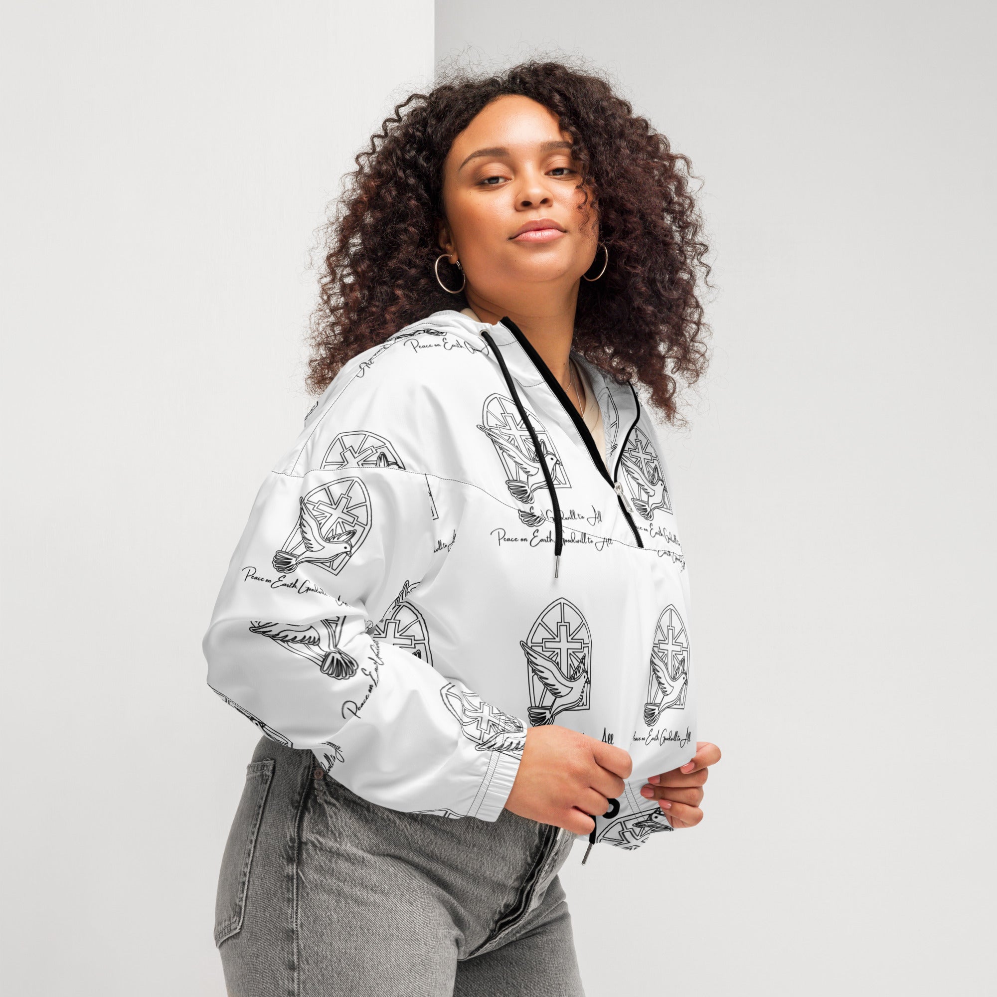 Peace Love God Biblical Cropped Windbreaker | – RB Designa Co
