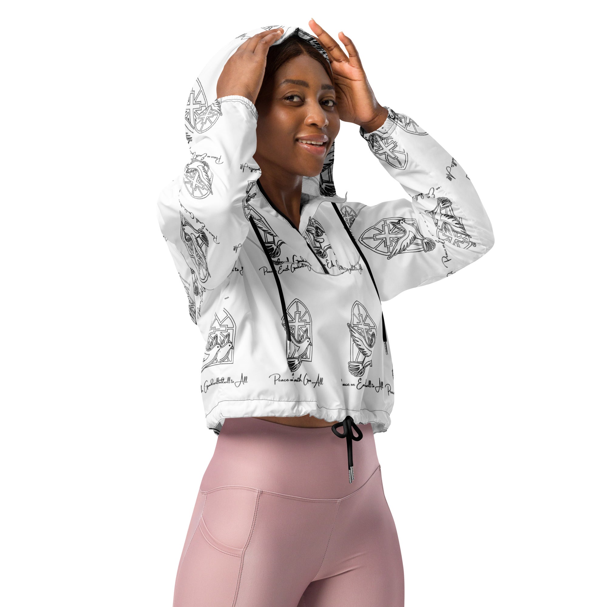 Peace Love God Biblical Cropped Windbreaker | – RB Designa Co