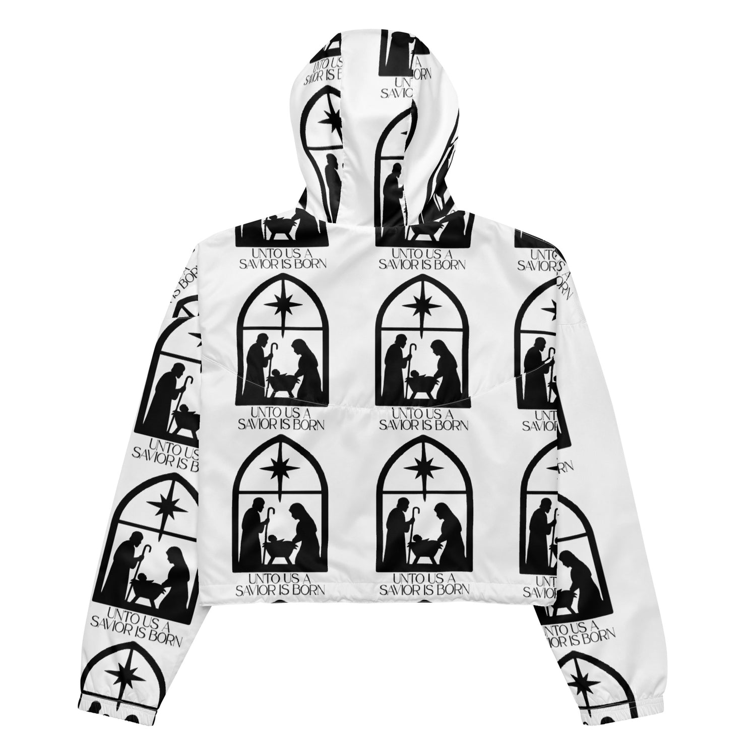 Savior is Born White Biblical Cropped Windbreaker | – RB Designa Co