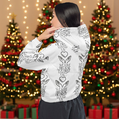 He First Loved Us Biblical Cropped Windbreaker | – RB Designa Co