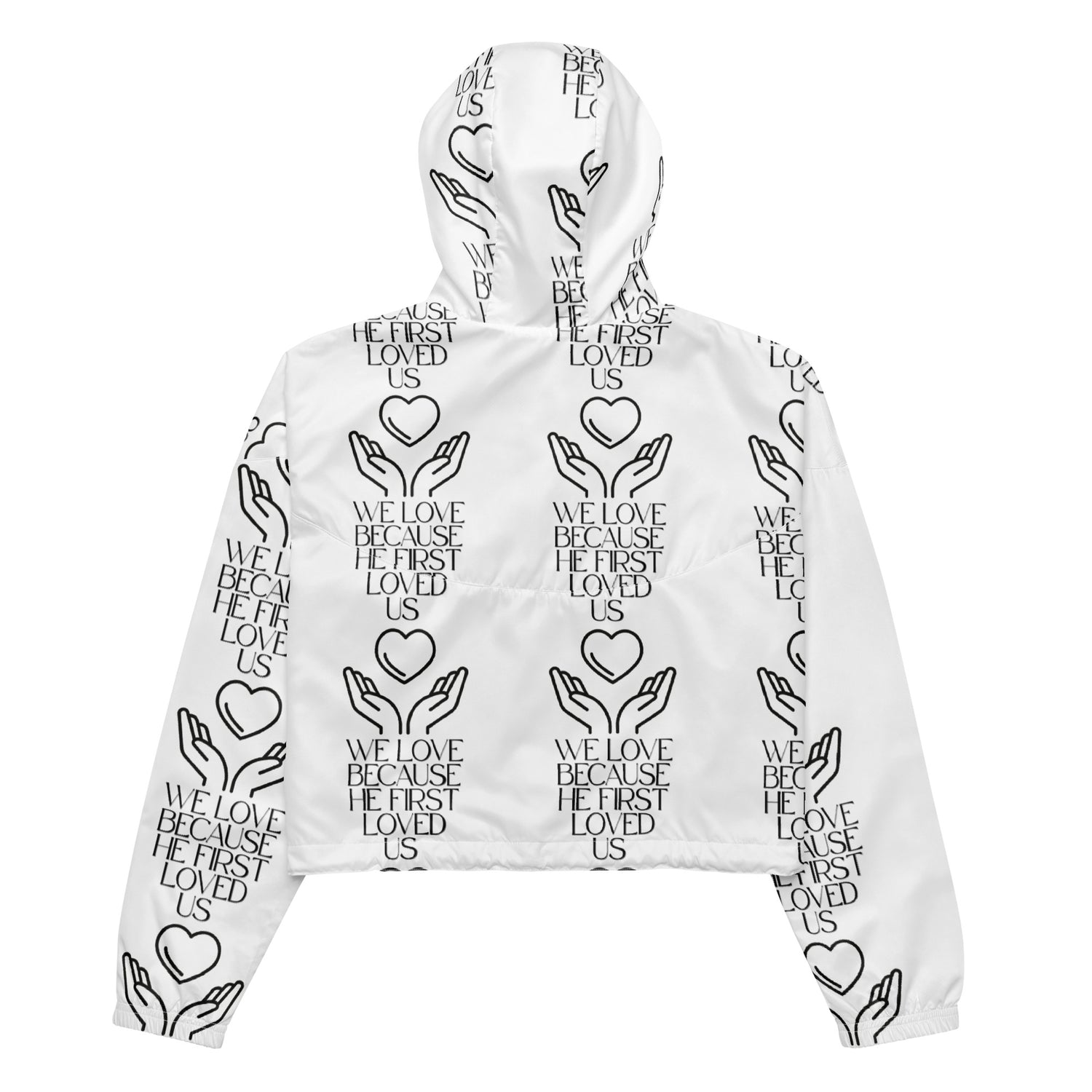 He First Loved Us Biblical Cropped Windbreaker | – RB Designa Co