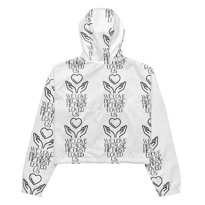 He First Loved Us Biblical Cropped Windbreaker | – RB Designa Co