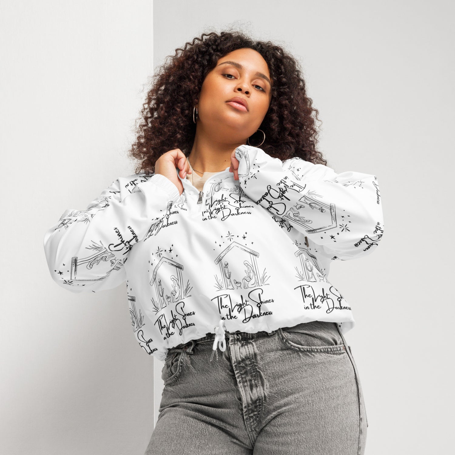 Light in Darkness Biblical Cropped Windbreaker | – RB Designa Co
