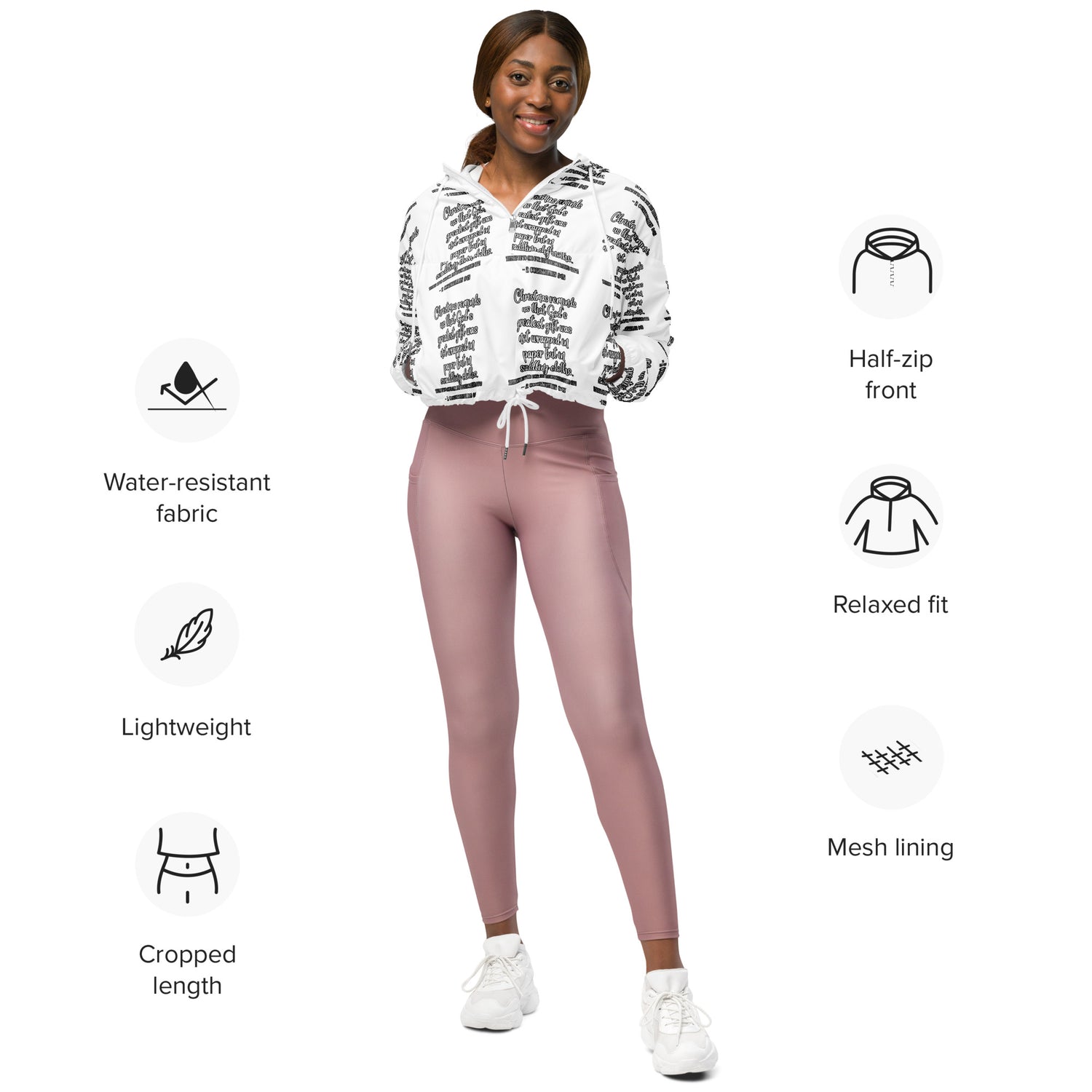 Gift Biblical Cropped Windbreaker | – RB Designa Co