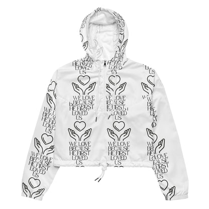 He First Loved Us Biblical Cropped Windbreaker | – RB Designa Co