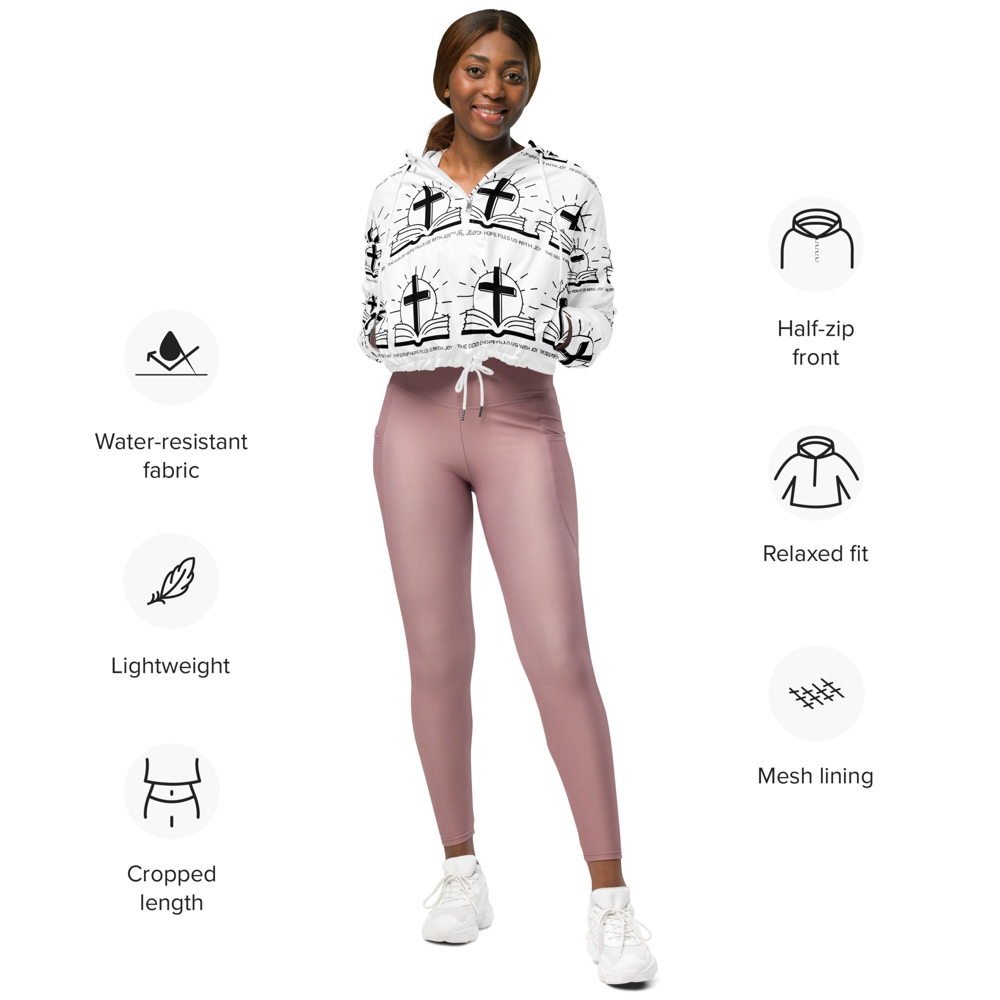 Joy of the Lord Biblical Cropped Windbreaker | – RB Designa Co