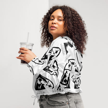 Savior is Born White Biblical Cropped Windbreaker | – RB Designa Co