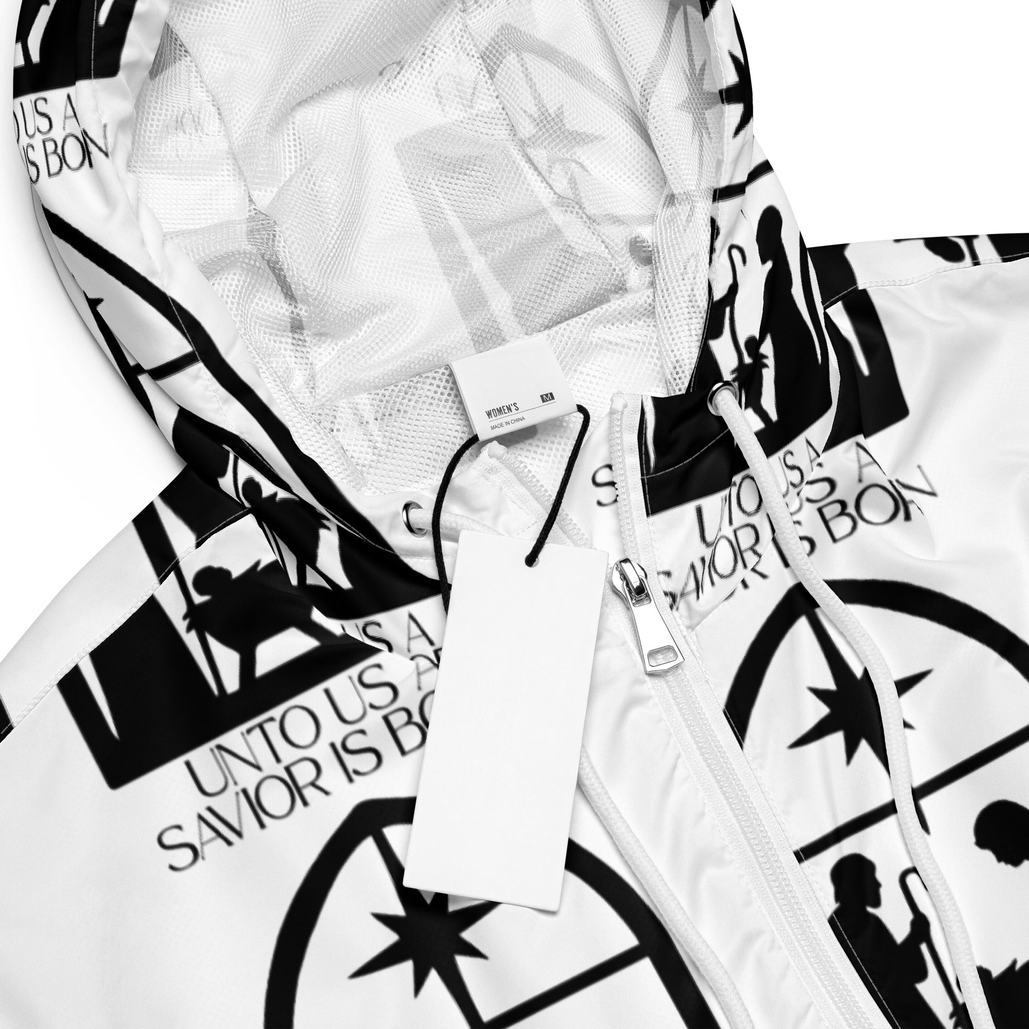 Savior is Born White Biblical Cropped Windbreaker | – RB Designa Co