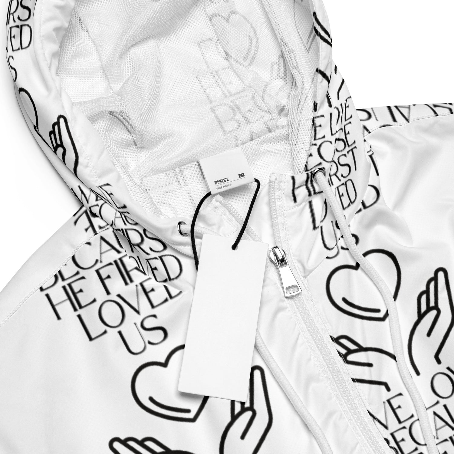 He First Loved Us Biblical Cropped Windbreaker | – RB Designa Co