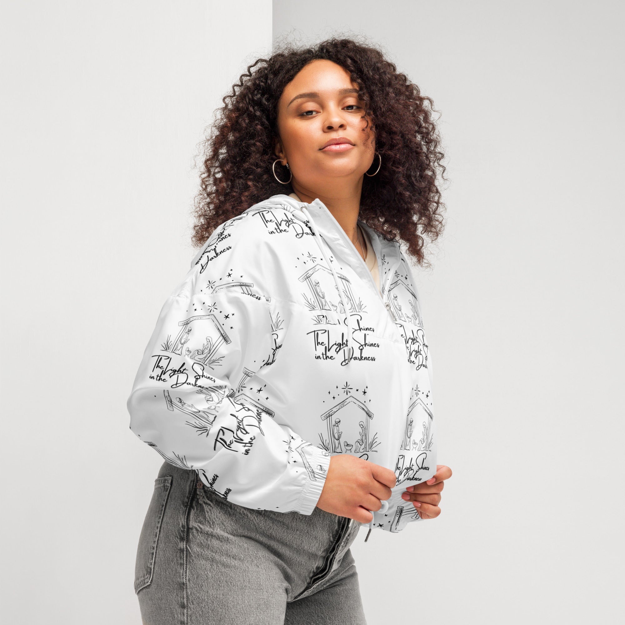 Light in Darkness Biblical Cropped Windbreaker | – RB Designa Co