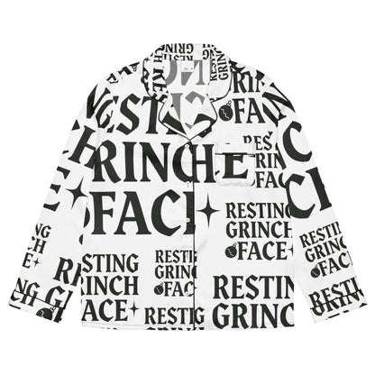 Resting Grinch Face Goth Anti-Christmas / Bah Humbug Long Sleeve Pajama Top | – RB Designa Co