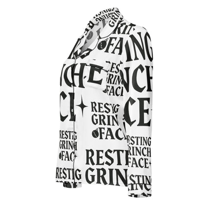 Resting Grinch Face Goth Anti-Christmas / Bah Humbug Long Sleeve Pajama Top | – RB Designa Co