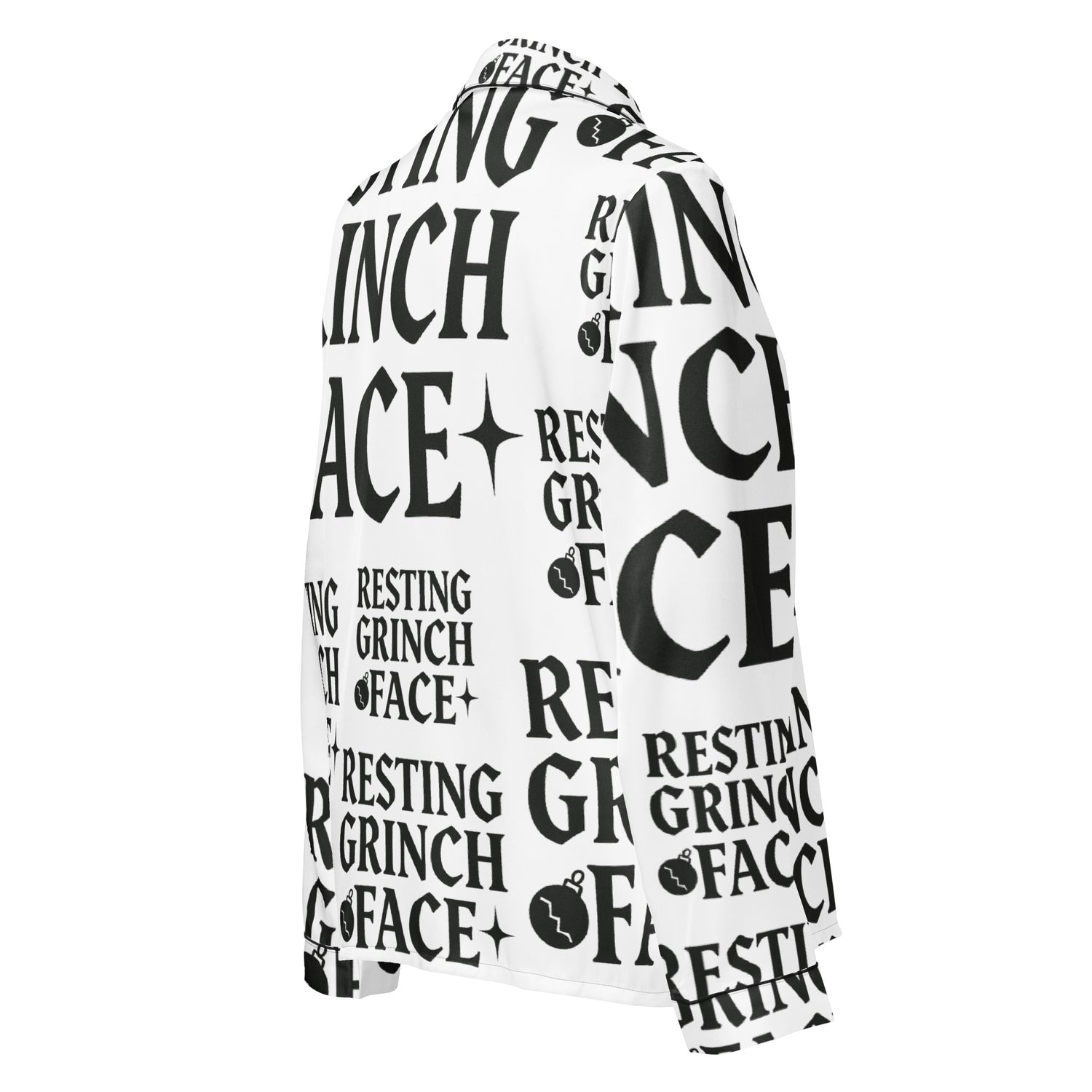 Resting Grinch Face Goth Anti-Christmas / Bah Humbug Long Sleeve Pajama Top | – RB Designa Co