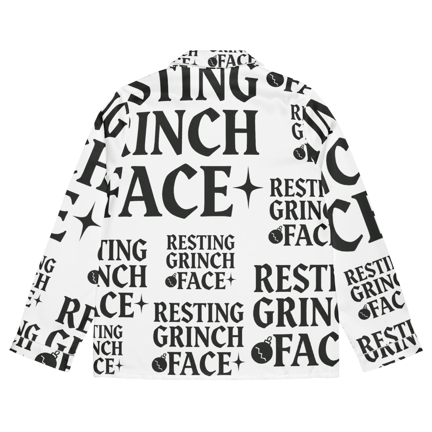 Resting Grinch Face Goth Anti-Christmas / Bah Humbug Long Sleeve Pajama Top | – RB Designa Co