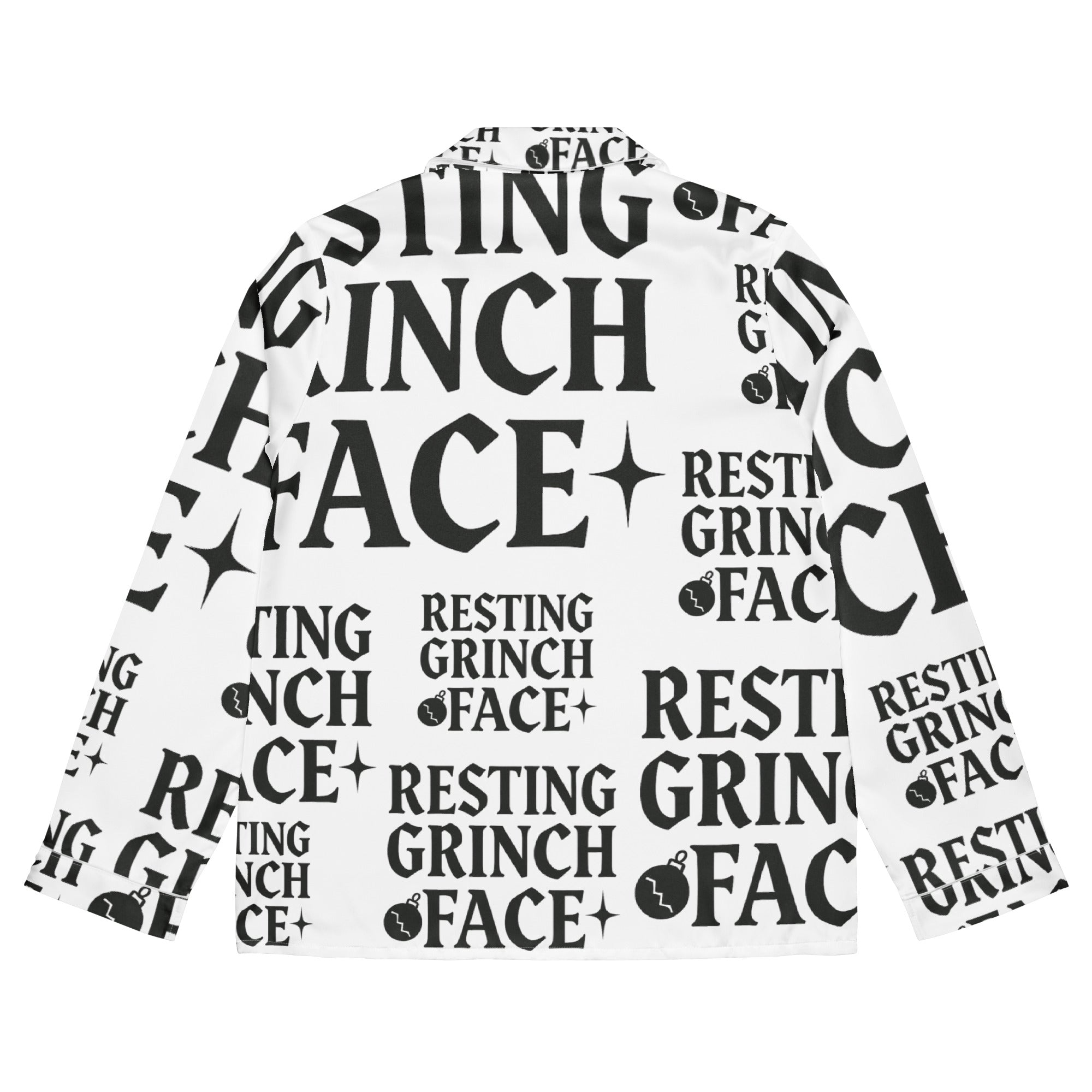 Resting Grinch Face Goth Anti-Christmas / Bah Humbug Long Sleeve Pajama Top | – RB Designa Co