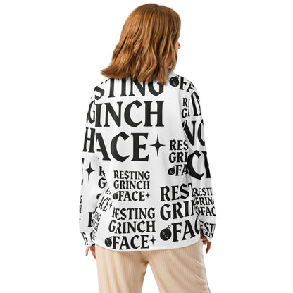 Resting Grinch Face Goth Anti-Christmas / Bah Humbug Long Sleeve Pajama Top | – RB Designa Co