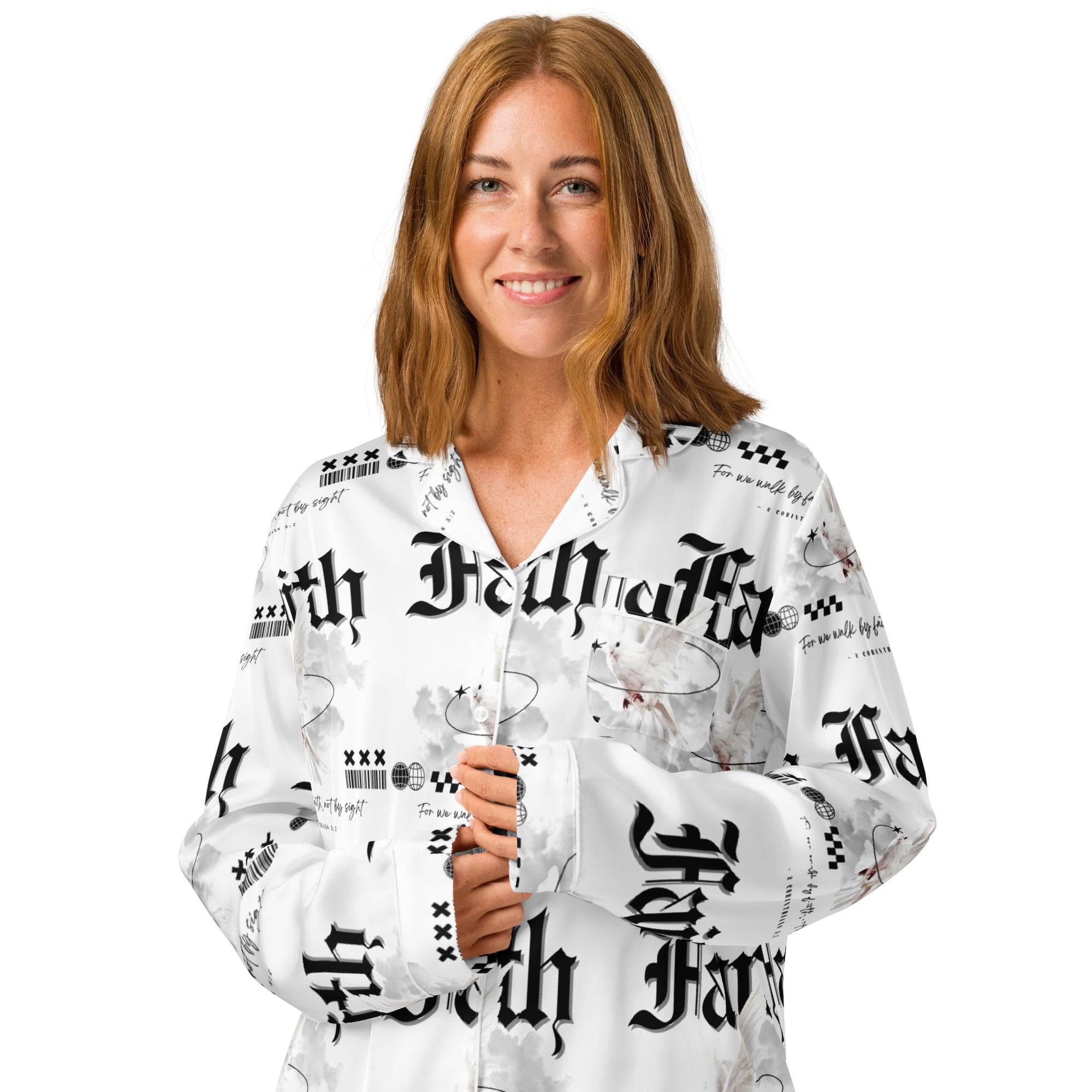Faith Back Light Biblical Long Sleeve Pajama Top | – RB Designa Co