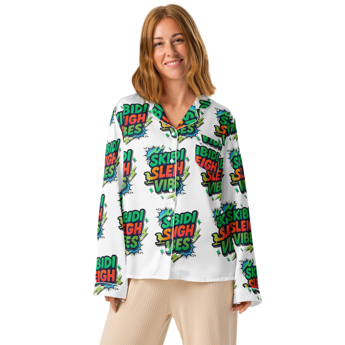 Skibidi Vibes Teen Long Sleeve Pajama Top | – RB Designa Co