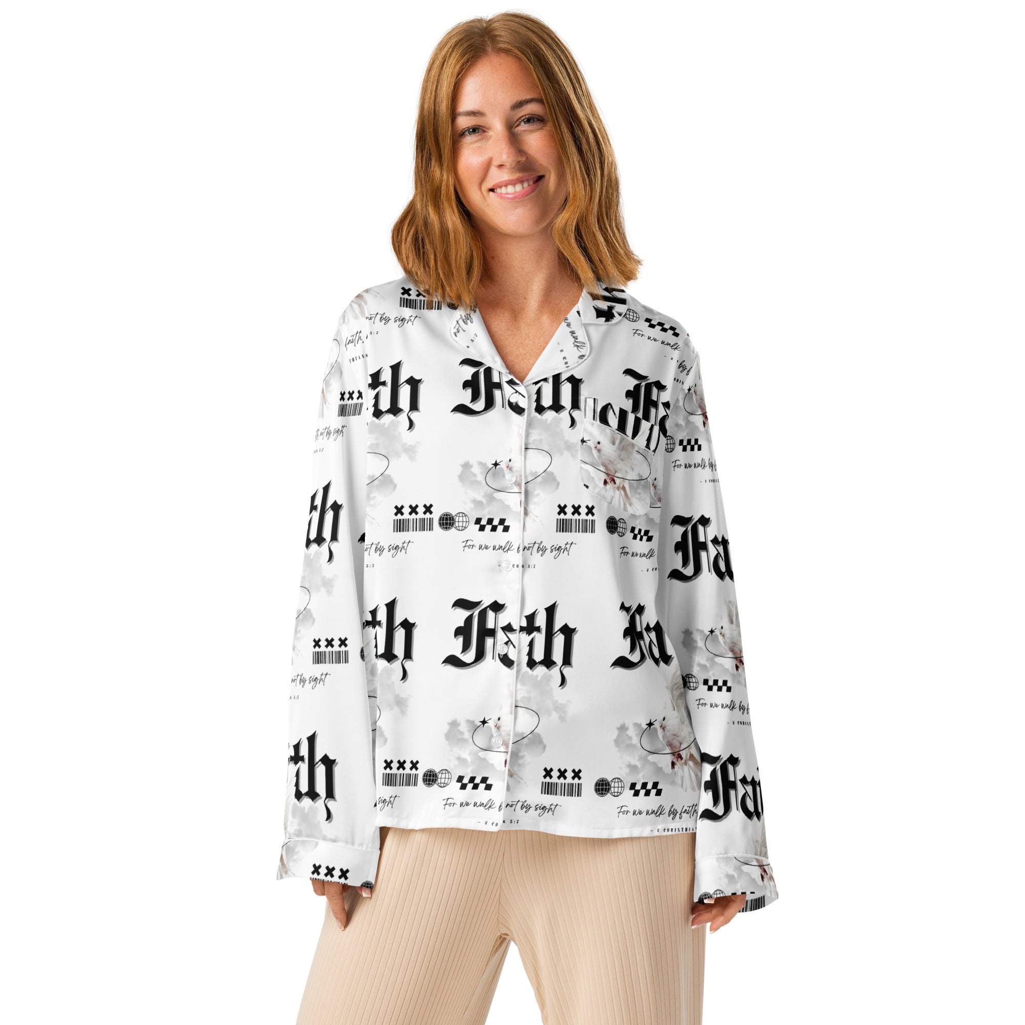 Faith Back Light Biblical Long Sleeve Pajama Top | – RB Designa Co