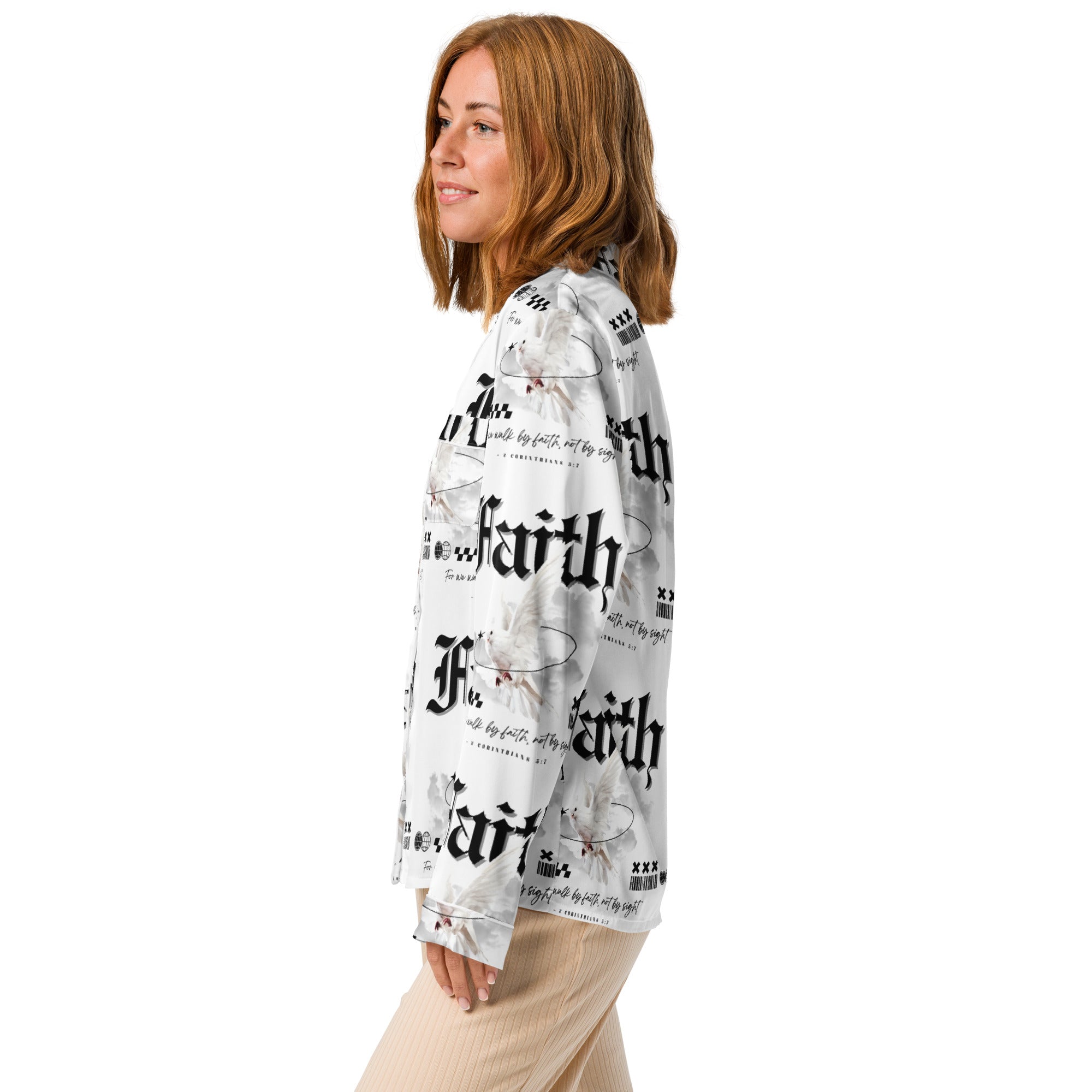 Faith Back Light Biblical Long Sleeve Pajama Top | – RB Designa Co