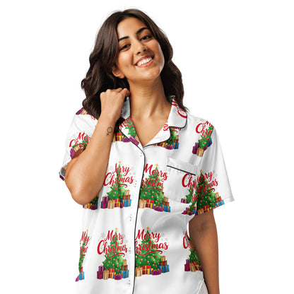 Merry Christmas Red Teen Short-Sleeves Pajama Top | – RB Designa Co