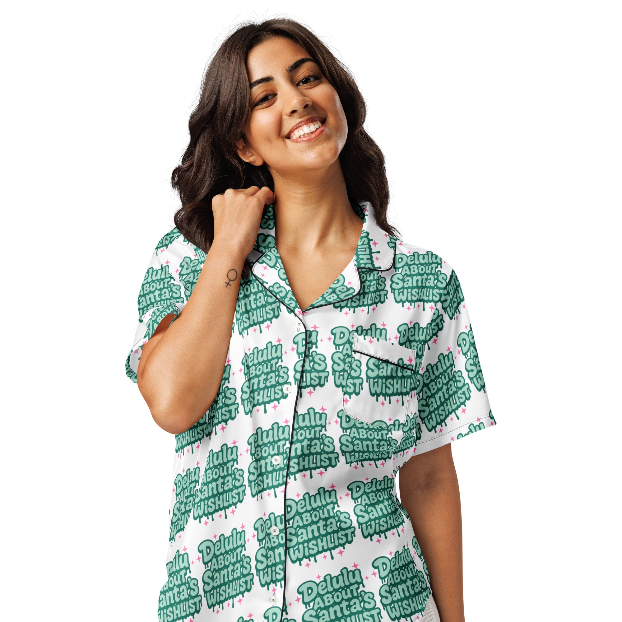 Delulu All Green Teen Short-Sleeves Pajama Top | – RB Designa Co