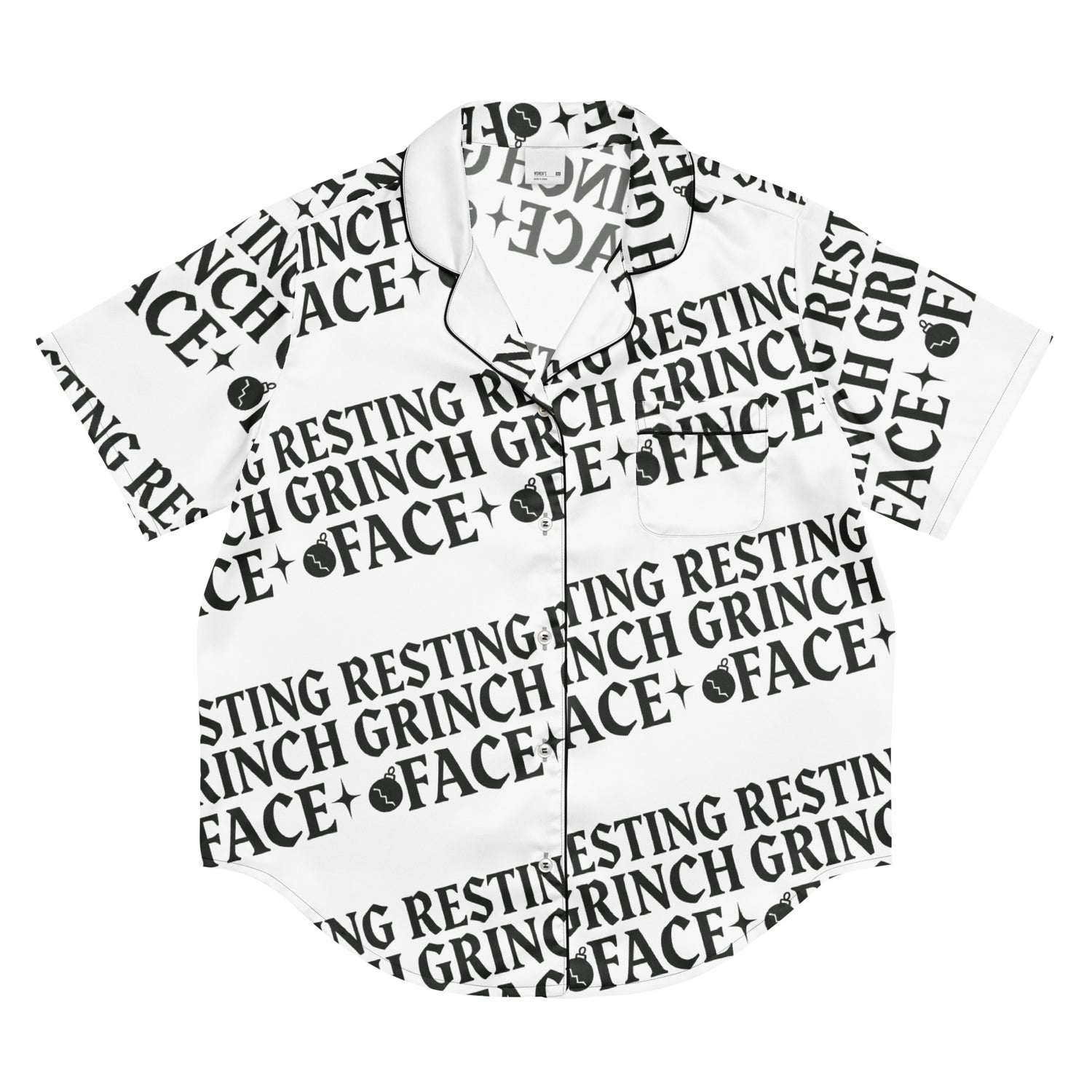 Resting Grinch Face Goth Humbag Short-Sleeves Pajama Top | – RB Designa Co