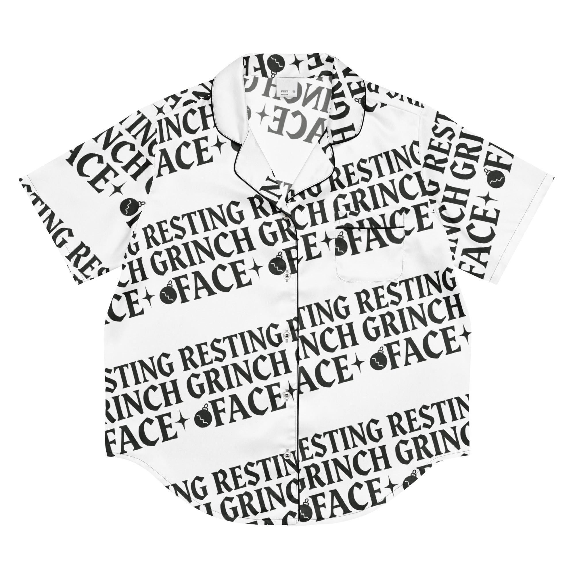 Resting Grinch Face Goth Humbag Short-Sleeves Pajama Top | – RB Designa Co