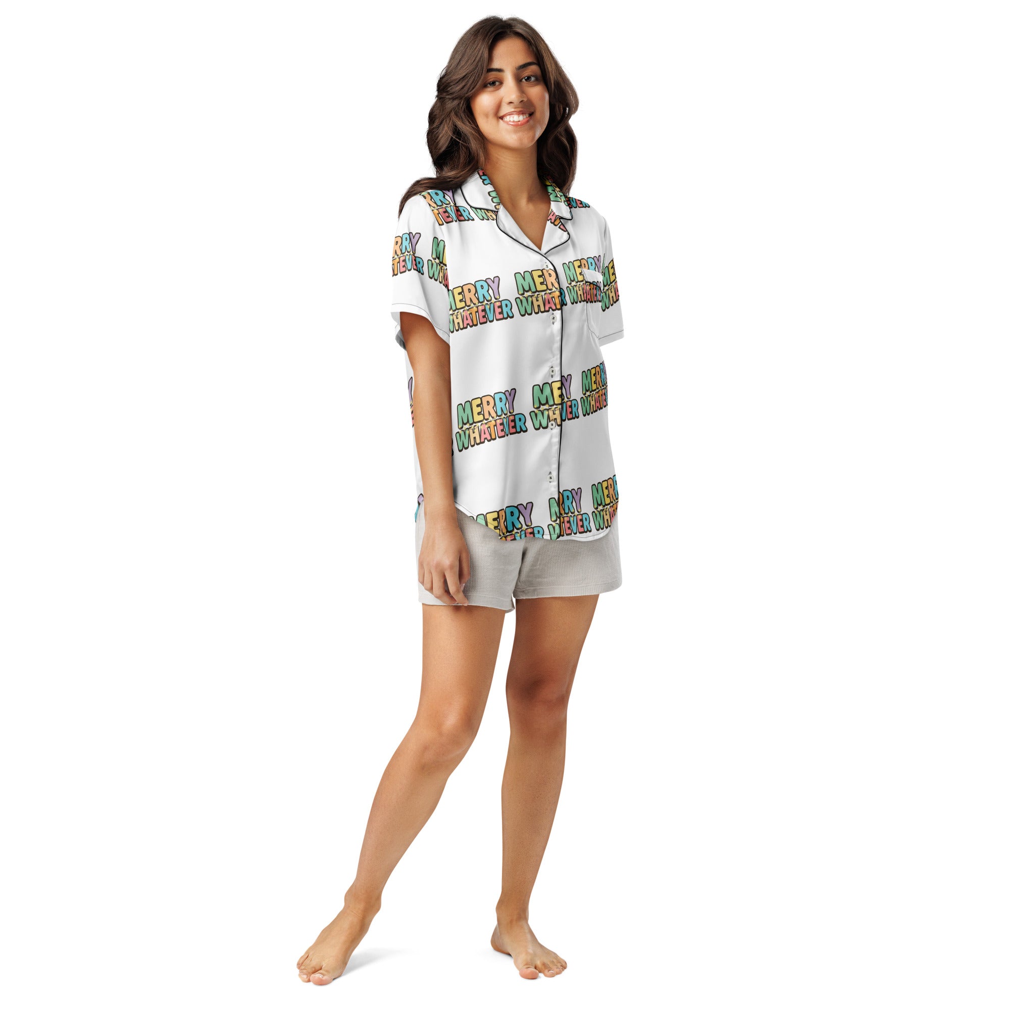 Merry Whatever Teen Short-Sleeves Pajama Top | – RB Designa Co