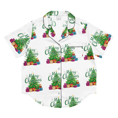 Merry Christmas Green Teen Short-Sleeves Pajama Top | – RB Designa Co