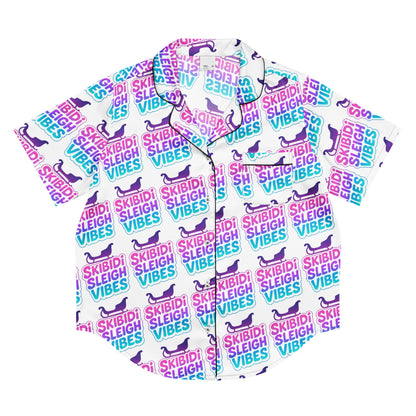 Skibidi Sleigh Teen Short-Sleeves Pajama Top | – RB Designa Co