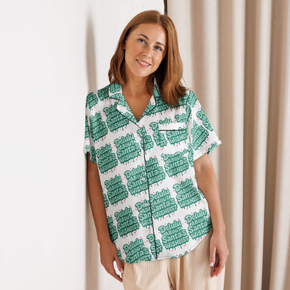 Delulu All Green Teen Short-Sleeves Pajama Top | – RB Designa Co