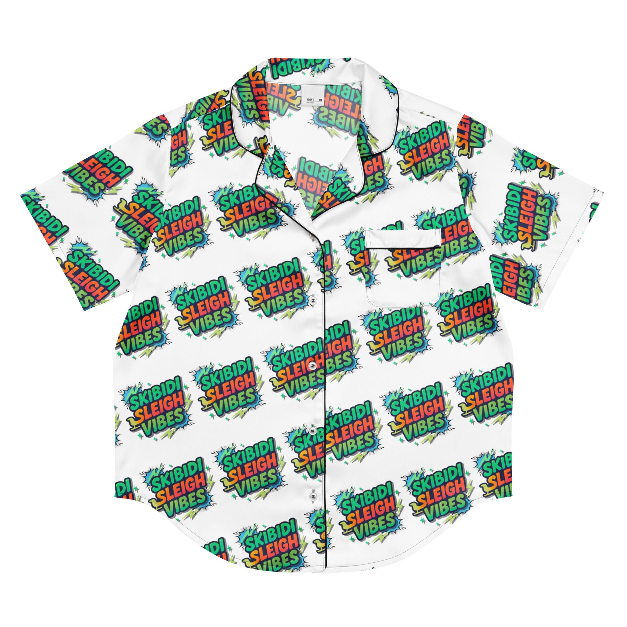 Skibidi Vibes Teen Short-Sleeves Pajama Top | – RB Designa Co