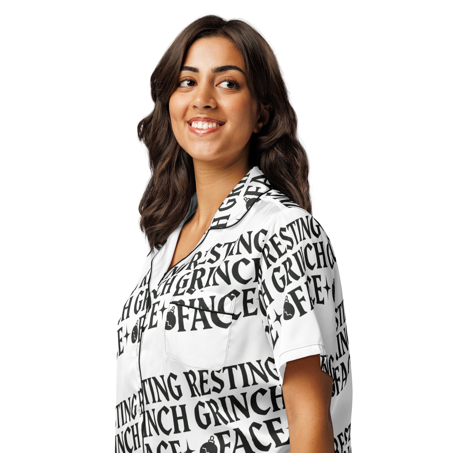 Resting Grinch Face Goth Humbag Short-Sleeves Pajama Top | – RB Designa Co